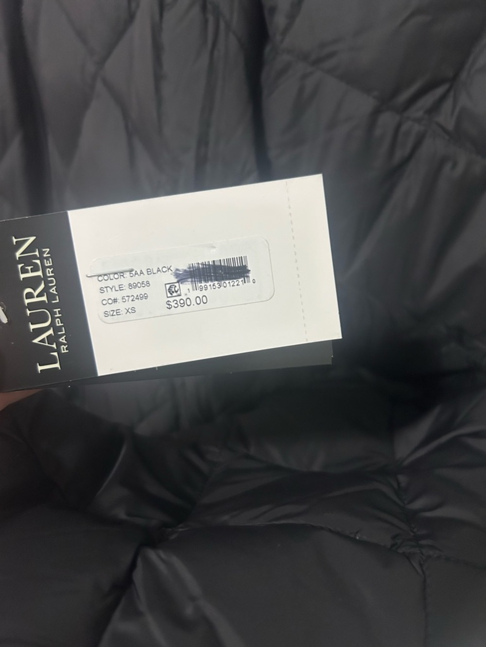 Lauren Ralph Lauren Black Hooded Diamond Quilted Down Maxi Coat (NWT) - Picture 6 of 7